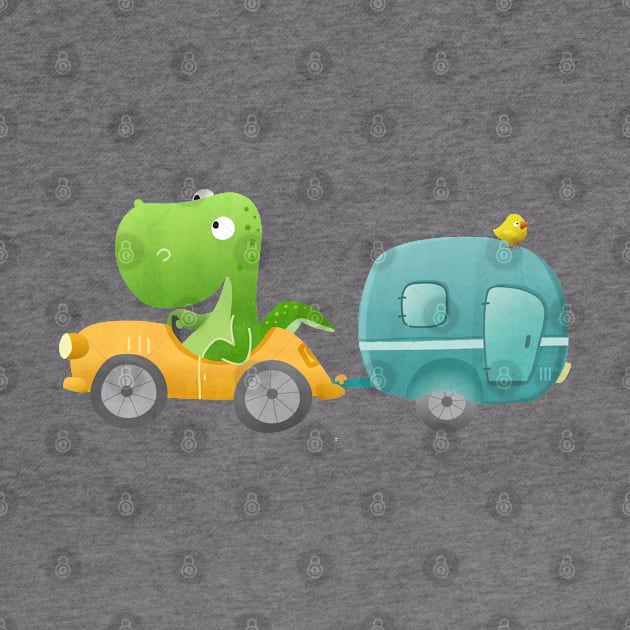 Dinosaur and his trailer by katelein